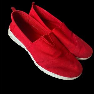 Red Canvas Slip on Sneakers/Shoes